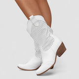 Maeve - Perforated Western Ankle Boots
