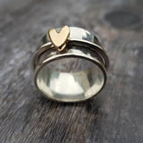 Clara - Two-Tone Golden Heart Ring