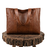 Rosamund - Classic Faux Leather Shoulder Tote Bag