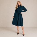 Nora - Belted Button-Front Midi Dress