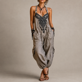 Bryony - Embroidered Boho Harem Jumpsuit