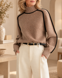 Harriet - Contrast Piped Roll Neck Jumper