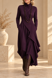 Rosamund - Draped Polo Neck Maxi Dress