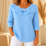 Willa - Ribbed Bow Neck Jumper