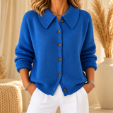 Matilda - Collared Button-Front Knit Cardigan