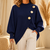 Harriet - Asymmetric Button Knit Jumper
