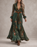 Primrose - Floral Embroidered Boho Maxi Dress