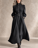 Evelyn - Vintage Button-Front Maxi Dress