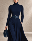 Rosamund - Belted High Neck Maxi Dress
