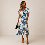 Eloise - Floral Wrap-Front Midi Dress