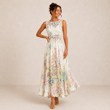 Hazel - Sleeveless Floral Print Dress