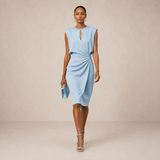 Vianne - Draped Keyhole Midi Dress