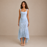 Florence - Floral Lace Fishtail Midi Dress
