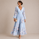 Elodie - Floral Blouson Sleeve Midi Dress