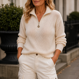 Arabella - Relaxed Half-Zip Knit Jumper