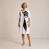 Tabitha - Face Print Midi Shirt Dress