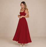 Lydia - Square Neck Flared Midi Dress