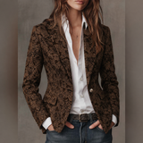 Francesca - Paisley Jacquard Fitted Blazer