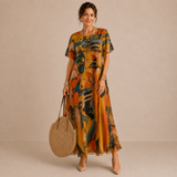Oriana - Abstract Print Short Sleeve Dress
