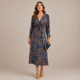 Emilia - Printed Tie-Waist Midi Dress