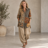 Saskia - Printed Two-Piece Shirt And Trouser Set