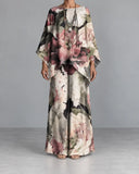 Rosamund - Printed Batwing Top And Wide-Leg Trouser Set