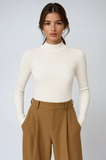 Rosamund - Ribbed High-Neck Knitted Top