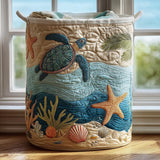 Wren - Quilted Coastal Laundry Basket