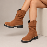 Rosie - Slouchy Faux Suede Mid-Calf Boots