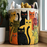 Eloise - Quilted Cat Print Laundry Basket