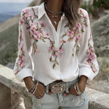 Ophelia - Blossom Print Button-Front Blouse