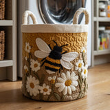Ottilie - Hand-Quilted Bee And Daisy Laundry Basket
