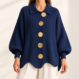 Genevieve - Oversized Collared Knit Cardigan