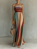 Long colourful sleeveless dress