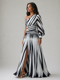 Miranda - Striped One-Shoulder Maxi Dress