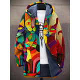 Willow - Colourful Cat Print Hooded Jacket