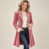 Genevieve - Embroidered Velvet Longline Jacket