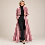 Ottilie - Velvet Open-Front Maxi Coat