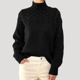 Bronwen - Cable Knit High Neck Jumper