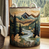 Orla - Quilted Woodland Scene Laundry Basket