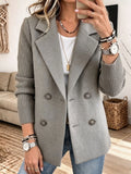 Harriet - Contrast Knit Sleeve Blazer