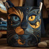 Margot - Quilted Cat Print Laundry Basket