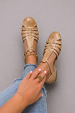 Cecilia - Woven Vegan Leather Cushioned Ballet Flats
