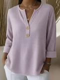Elsie - Textured Henley Top