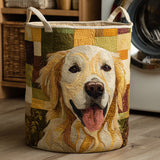 Florence - Quilted Golden Retriever Laundry Basket