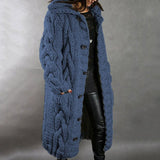 Harriet - Chunky Cable Knit Hooded Longline Cardigan