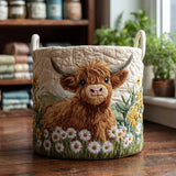 Seren - Quilted Highland Cow Laundry Basket