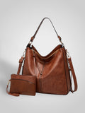 Isla - Tan Faux Leather Hobo Bag Set