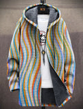 Heather - Hooded Striped Knit Cardigan