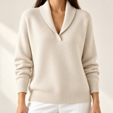 Isobel - Shawl Collar V-Neck Jumper